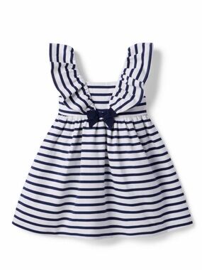Janie and Jack Navy and White Striped Ponte Dress
